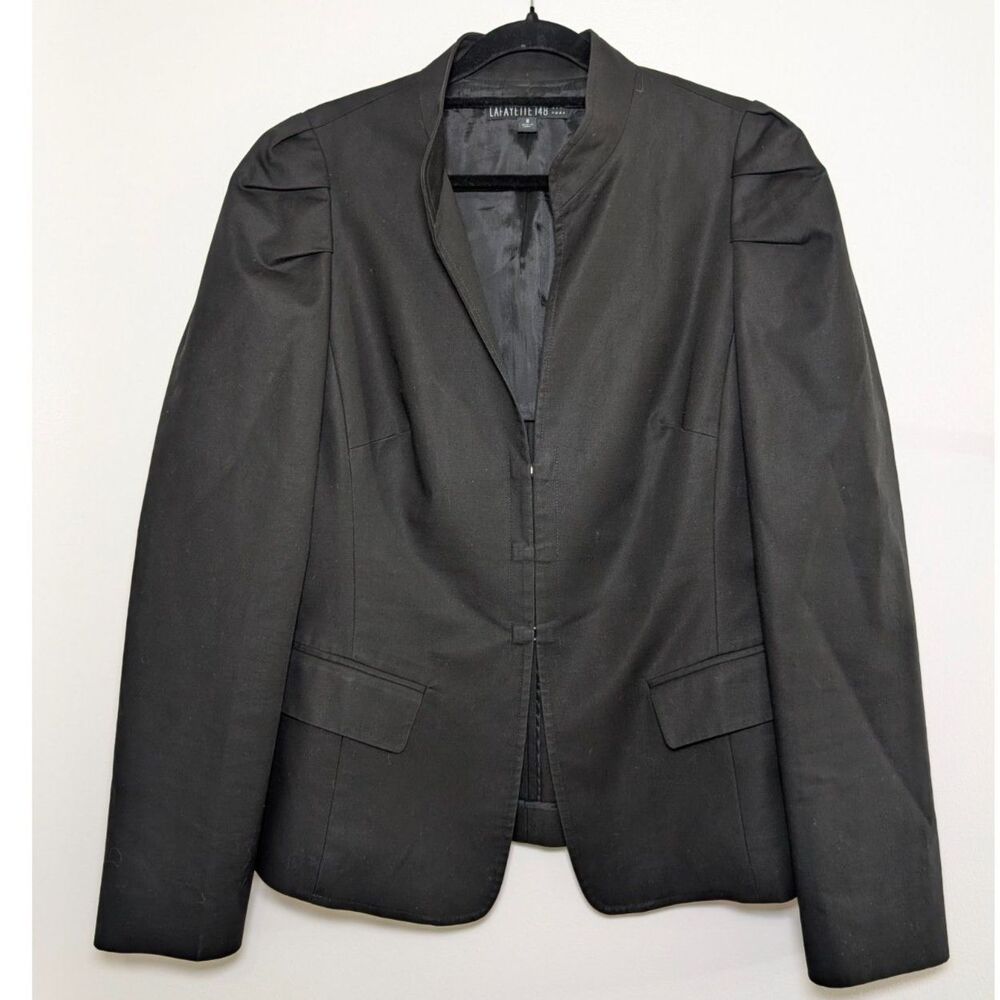 Lafayette 148 Black Tailored Blazer Size 8 Luxury Minimalist Career Quiet Luxury - Picture 9 of 12